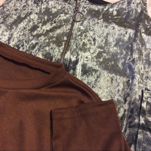 Two piece set - Gray velvet dress SOLD on depop! - Picture 3 of 3